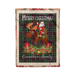 Personalized Gift Plaid Tartan Blanket Clan Carruthers With Moose Lover Xmas Gift Santa Riding Christmas Fleece Blanket