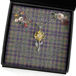 To My Beautiful Soulmate Sunflower Necklace In Your Eyes I Have Found My Home Clan Taylor Weathered Tartan Jewelry For Girlfriend, Tartan Sunflower Pendant Necklace, Scottish Tartan Jewelry, valentine necklace, necklace girlfriend, necklace for wife, cute necklaces for girlfriend, jewelry for girlfriend, to my soulmate necklace, to my future wife necklace