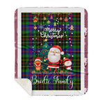 Personalized Gift Tartan Plaid Blanket Clan Brodie Hunting With Funny Santa Snowman Reindeer Merry Christmas Gift Sherpa Blanket, blue plaid sherpa blanket,blue tartan sherpa blanket,Buchan,buffalo plaid sherpa blanket,christmas sherpa blanket,Christmas Throw Blanket