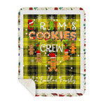 Personalized Gift Tartan Plaid Blanket Clan MacLachlan Dress With Christmas Cookie Baking Crew Christmas Gift Sherpa Blanket, tartan sherpa blanket,buffalo plaid sherpa blanket,christmas sherpa blanket,Christmas Throw Blanket,green plaid sherpa blanket,green sherpa blanket