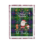 Personalized Gift Tartan Plaid Blanket Clan Tait With Funny Santa Snowman Reindeer Merry Christmas Fleece Blanket, Home Living Room, Plaid Blanket, Tartan Blanket, Scottish Blanket, Buffalo fleece blanket, Christmas Blanket