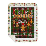 Personalized Gift Tartan Plaid Blanket Clan Buchan With Christmas Cookie Baking Crew Christmas Gift Sherpa Blanket, tartan sherpa blanket,buffalo plaid sherpa blanket,christmas sherpa blanket,Christmas Throw Blanket,green plaid sherpa blanket,green sherpa blanket
