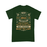 80th Birthday Gifts 80 Years Old Retro Born In May 1941 Birthday Shirt - Scotstee Shop