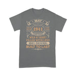 80th Birthday Gifts 80 Years Old Retro Born In May 1941 Birthday Shirt - Scotstee Shop