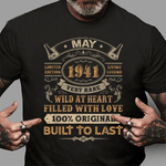 80th Birthday Gifts 80 Years Old Retro Born In May 1941 Birthday Shirt - Scotstee Shop