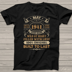 80th Birthday Gifts 80 Years Old Retro Born In May 1941 Birthday Shirt - Scotstee Shop