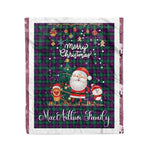 Personalized Gift Tartan Plaid Blanket Clan MacArthur of Milton With Funny Santa Snowman Reindeer Merry Christmas Fleece Blanket, Home Living Room, Plaid Blanket, Tartan Blanket, Scottish Blanket, Buffalo fleece blanket, Christmas Blanket