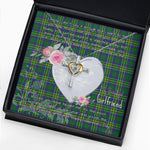 Gift For My Beautiful Girlfriend Necklace Valentine Necklace Clan Hunter of Hunterston Tartan Cross Dancing Necklace Scottish Tartan Jewelry