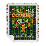 Personalized Gift Tartan Plaid Blanket Clan Campbell Of Breadalbane Modern With Christmas Cookie Baking Crew Christmas Gift Sherpa Blanket, tartan sherpa blanket,buffalo plaid sherpa blanket,christmas sherpa blanket,Christmas Throw Blanket,green plaid sherpa blanket,green sherpa blanket