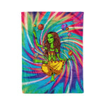 Scotstee Shop - Fleece Blanket - Scotstee Shop Blanket Hippie Alien Space Yoga Zen Meditation Tie-Dye Colorful Rainbow Hippie Fleece Blanket