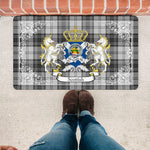 Doormat - Welcome Mat Scottish Douglas Grey Modern Clan Badge Tartan Door Mat, Plaid Doormat