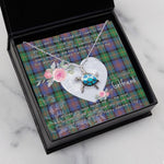 Sea Turtle Necklace Gift for My Beautiful Girlfriend Valentines Necklace Clan Logan Ancient Tartan Blue Turtle Necklace