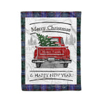 Tartan Blanket Vintage Red Truck with Christmas Tree Family Scottish Clan Hunter plaid blanket, red plaid blanket, buffalo plaid blanket, green plaid blanket, plaid fleece blanket, blue plaid blanket, red tartan blanket, tartan plaid blanket, black and white plaid blanket, , christmas plaid blanket, orange plaid blanket, tartan plaid throw blanket, pink plaid blanket, brown plaid blanket, buffalo check blanket