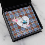 Sea Turtle Necklace Gift for My Beautiful Girlfriend Valentines Necklace Clan Anderson Modern Tartan Blue Turtle Necklace