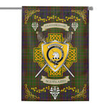 House Flag - Cunningham Hunting Modern Irish Shield Celtic Cross Tartan Garden Flag St Patrick's Day Garden Flag