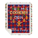 Personalized Gift Tartan Plaid Blanket Clan Haldane With Christmas Cookie Baking Crew Christmas Gift Sherpa Blanket, tartan sherpa blanket,buffalo plaid sherpa blanket,christmas sherpa blanket,Christmas Throw Blanket,green plaid sherpa blanket,green sherpa blanket