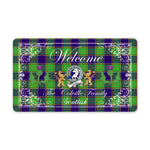 Doormat - Welcome Mat Scottish Clan Badge Colville Tartan Door Mat, Plaid Doormat With Thistle and Two Lion Scottish