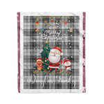 Personalized Gift Tartan Plaid Blanket Clan Douglas Grey Modern With Funny Santa Snowman Reindeer Merry Christmas Fleece Blanket, Home Living Room, Plaid Blanket, Tartan Blanket, Scottish Blanket, Buffalo fleece blanket, Christmas Blanket