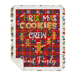 Personalized Gift Tartan Plaid Blanket Clan Grant of Lurg With Christmas Cookie Baking Crew Christmas Gift Sherpa Blanket, tartan sherpa blanket,buffalo plaid sherpa blanket,christmas sherpa blanket,Christmas Throw Blanket,green plaid sherpa blanket,green sherpa blanket
