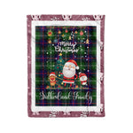 Personalized Gift Tartan Plaid Blanket Clan Sutherland With Funny Santa Snowman Reindeer Merry Christmas Fleece Blanket, Home Living Room, Plaid Blanket, Tartan Blanket, Scottish Blanket, Buffalo fleece blanket, Christmas Blanket