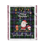 Personalized Gift Tartan Plaid Blanket Clan Galbraith With Funny Santa Snowman Reindeer Merry Christmas Fleece Blanket, Christmas Blanket, Plaid Blanket, Tartan Blanket,Scottish Blanket
