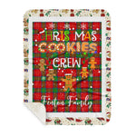 Personalized Gift Tartan Plaid Blanket Clan Fenton With Christmas Cookie Baking Crew Christmas Gift Sherpa Blanket, tartan sherpa blanket,buffalo plaid sherpa blanket,christmas sherpa blanket,Christmas Throw Blanket,green plaid sherpa blanket,green sherpa blanket