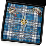 To My Beautiful Soulmate Sunflower Necklace In Your Eyes I Have Found My Home Clan Roberton Tartan Jewelry For Girlfriend, Tartan Sunflower Pendant Necklace, Scottish Tartan Jewelry, valentine necklace, necklace girlfriend, necklace for wife, cute necklaces for girlfriend, jewelry for girlfriend, to my soulmate necklace, to my future wife necklace