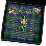 To My Beautiful Soulmate Sunflower Necklace In Your Eyes I Have Found My Home Clan Oliphant Tartan Jewelry For Girlfriend, Tartan Sunflower Pendant Necklace, Scottish Tartan Jewelry, valentine necklace, necklace girlfriend, necklace for wife, cute necklaces for girlfriend, jewelry for girlfriend, to my soulmate necklace, to my future wife necklace
