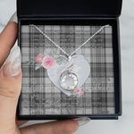 Rising Phoenix Necklace - Valentine Necklace Clan Glen Grey Tartan Gift for Girlfriend, Gift for My Wife Rising Phoenix Necklace