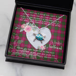 Sea Turtle Necklace Gift for My Beautiful Girlfriend Valentines Necklace Clan Crawford Modern Tartan Blue Turtle Necklace