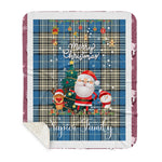Personalized Gift Tartan Plaid Blanket Clan Napier Ancient With Funny Santa Snowman Reindeer Merry Christmas Gift Sherpa Blanket, blue plaid sherpa blanket,blue tartan sherpa blanket,Buchan,buffalo plaid sherpa blanket,christmas sherpa blanket,Christmas Throw Blanket