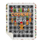 Personalized Gift Tartan Plaid Blanket Clan Douglas Grey With Christmas Cookie Baking Crew Christmas Gift Sherpa Blanket, tartan sherpa blanket,buffalo plaid sherpa blanket,christmas sherpa blanket,Christmas Throw Blanket,green plaid sherpa blanket,green sherpa blanket