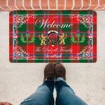 Doormat - Welcome Mat Scottish Clan Dalzell Tartan Door Mat, Plaid Doormat With Thistle and Two Lion Scottish