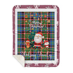 Personalized Gift Tartan Plaid Blanket Clan Stirling With Funny Santa Snowman Reindeer Merry Christmas Gift Sherpa Blanket, blue plaid sherpa blanket,blue tartan sherpa blanket,Buchan,buffalo plaid sherpa blanket,christmas sherpa blanket,Christmas Throw Blanket