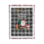 Personalized Gift Tartan Plaid Blanket Clan Glendinning With Funny Santa Snowman Reindeer Merry Christmas Fleece Blanket, Christmas Blanket, Plaid Blanket, Tartan Blanket,Scottish Blanket