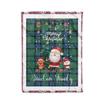 Personalized Gift Tartan Plaid Blanket Clan Sinclair Hunting Ancient With Funny Santa Snowman Reindeer Merry Christmas Fleece Blanket, Home Living Room, Plaid Blanket, Tartan Blanket, Scottish Blanket, Buffalo fleece blanket, Christmas Blanket