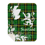 Sherpa Blanket - Tartan Blanket Thistle and Lion Scottish Clan Wallace Hunting Plaid Blanket, plaid sherpa blanket queen,purple sherpa blanket,queen sherpa blanket,queen size sherpa blanket,red sherpa blanket,scottish tartan blankets,sherpa blanket,sherpa christmas blanket