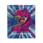 Scotstee Shop - Scotstee Shop Blanket Dino Frenzy Groovy Tie Dye Blue Purple & Magenta Hippie Fleece Blanket