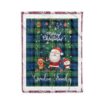 Personalized Gift Tartan Plaid Blanket Clan Gordon Ancient With Funny Santa Snowman Reindeer Merry Christmas Fleece Blanket, Christmas Blanket, Plaid Blanket, Tartan Blanket,Scottish Blanket