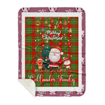 Personalized Gift Tartan Plaid Blanket Clan Callander With Funny Santa Snowman Reindeer Merry Christmas Gift Sherpa Blanket, blue plaid sherpa blanket,blue tartan sherpa blanket,Buchan,buffalo plaid sherpa blanket,christmas sherpa blanket,Christmas Throw Blanket