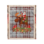 Personalized Gift Plaid Tartan Blanket Clan Clayton With Moose Lover Xmas Gift Santa Riding Christmas Fleece Blanket