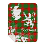 Sherpa Blanket - Tartan Blanket Thistle and Lion Scottish Clan Middleton Plaid Blanket, plaid sherpa blanket queen,purple sherpa blanket,queen sherpa blanket,queen size sherpa blanket,red sherpa blanket,scottish tartan blankets,sherpa blanket,sherpa christmas blanket