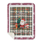 Personalized Gift Tartan Plaid Blanket Clan Stewart Dress Ancient With Funny Santa Snowman Reindeer Merry Christmas Gift Sherpa Blanket, blue plaid sherpa blanket,blue tartan sherpa blanket,Buchan,buffalo plaid sherpa blanket,christmas sherpa blanket,Christmas Throw Blanket