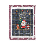 Personalized Gift Tartan Plaid Blanket Clan MacDowall With Funny Santa Snowman Reindeer Merry Christmas Fleece Blanket, Home Living Room, Plaid Blanket, Tartan Blanket, Scottish Blanket, Buffalo fleece blanket, Christmas Blanket