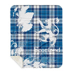 Sherpa Blanket - Tartan Blanket Thistle and Lion Scottish Clan Muirhead Blue Plaid Blanket, plaid sherpa blanket queen,purple sherpa blanket,queen sherpa blanket,queen size sherpa blanket,red sherpa blanket,scottish tartan blankets,sherpa blanket,sherpa christmas blanket