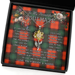 To My Beautiful Soulmate Sunflower Necklace In Your Eyes I Have Found My Home Clan Cruickshanks Tartan Jewelry For Girlfriend, Tartan Sunflower Pendant Necklace, Scottish Tartan Jewelry, valentine necklace, necklace girlfriend, necklace for wife, cute necklaces for girlfriend, jewelry for girlfriend, to my soulmate necklace, to my future wife necklace
