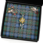 To My Beautiful Soulmate Sunflower Necklace In Your Eyes I Have Found My Home Clan MacRae Hunting Ancient Tartan Jewelry For Girlfriend, Tartan Sunflower Pendant Necklace, Scottish Tartan Jewelry, valentine necklace, necklace girlfriend, necklace for wife, cute necklaces for girlfriend, jewelry for girlfriend, to my soulmate necklace, to my future wife necklace