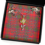 To My Beautiful Soulmate Sunflower Necklace In Your Eyes I Have Found My Home Clan Ross Tartan Jewelry For Girlfriend, Tartan Sunflower Pendant Necklace, Scottish Tartan Jewelry, valentine necklace, necklace girlfriend, necklace for wife, cute necklaces for girlfriend, jewelry for girlfriend, to my soulmate necklace, to my future wife necklace