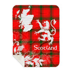 Sherpa Blanket - Tartan Blanket Thistle and Lion Scottish Clan MacDonald of Sleat Plaid Blanket, plaid sherpa blanket queen,purple sherpa blanket,queen sherpa blanket,queen size sherpa blanket,red sherpa blanket,scottish tartan blankets,sherpa blanket,sherpa christmas blanket