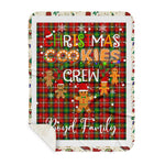 Personalized Gift Tartan Plaid Blanket Clan Boyd With Christmas Cookie Baking Crew Christmas Gift Sherpa Blanket, tartan sherpa blanket,buffalo plaid sherpa blanket,christmas sherpa blanket,Christmas Throw Blanket,green plaid sherpa blanket,green sherpa blanket